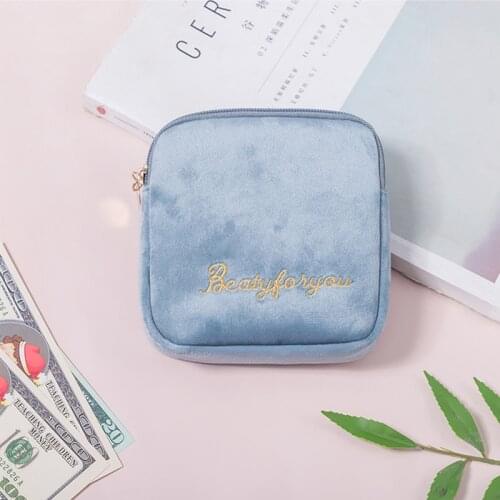 Canvas Pad Makeup Bag Diaper Sanitary Napkin Storage Bag Coin Purse Jewelry Organizer Credit Card Pouch Case Tampon Packaging
