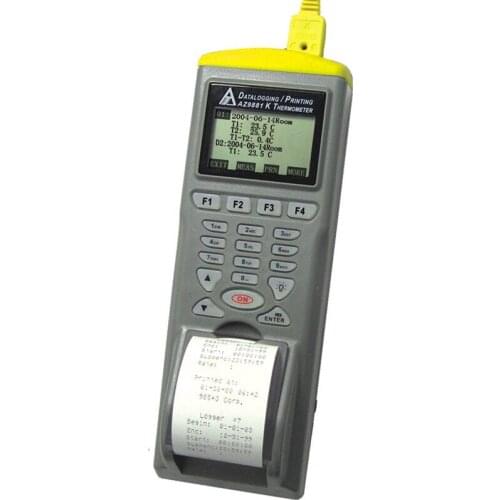 AZ9881 K Type Thermocouple Meter Logger Recording Temperature Via Thermocouple Built-In Printer To Print Anytime RS232