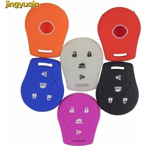 Jingyuqin for Nissan Maxima Versa Altima Sentra Tiida Altima Armada 4 Buttons Smart Key Silicone Car Key Cover Case