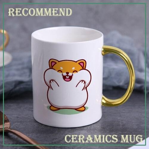 Creative cute Hamster mug,elegant minimalist ceramic mugs,couple coffee cup Coffee Milk Cups Hand Cup Drinkware gift KTDW-033