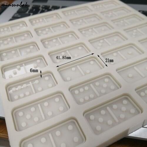 Minsunbak New 28 Cavity Domino Silicone Mold Resin Clay Plaster Mold Cake Decorating Tools