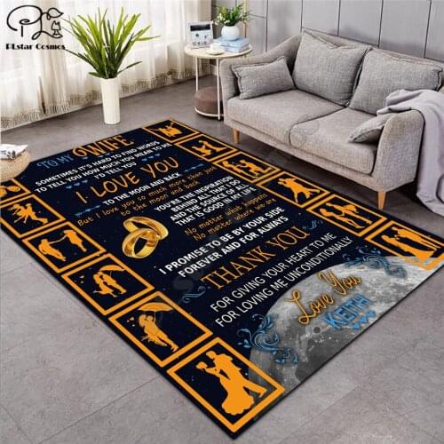 To My Wife Letter Pattern Fashion Soft Flannel 3D Printed Rugs Mat Rugs Anti-slip Large Rug Carpet Home Decoration 08