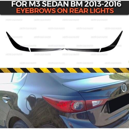 Eyebrows on rear lights case for Mazda 3 Sedan & HB BM 2013-2016 ABS plastic cilia eyelash molding decoration car styling tuning