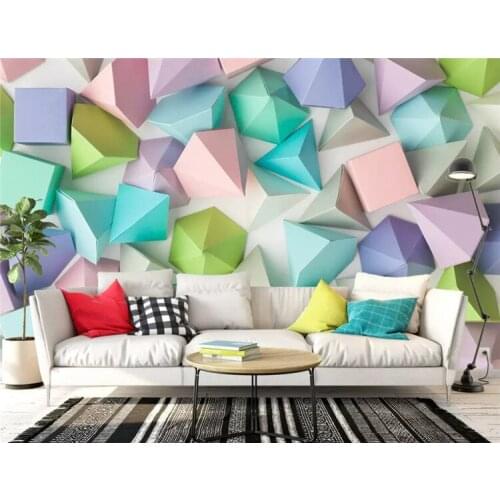Sticker wallpaper Art Nordic minimalistic geometric pattern decorative mural sofa background 3 d wallpaper for walls