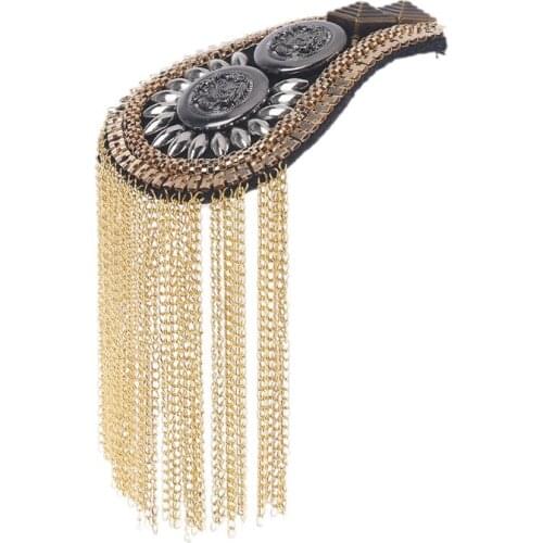 Shoulder Board Metal Tassel Fashion Vintage Chain Exquisite Catwalk Jewelry Decoration Handmade Crafts Gifts Ornaments N58F