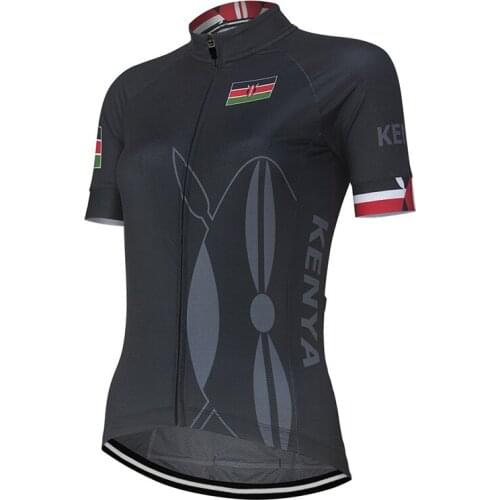 2020 Kenya New Black Cycling Jersey Women Customized Bike Road Mountain Race Short Tops Racing Clothing Summer Breathable