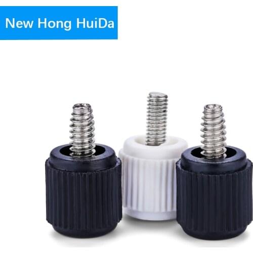 Plastic Hand Screw White Black Plastic Head Cross Groove Bolt Computer Case Screw M3 M4 6-32