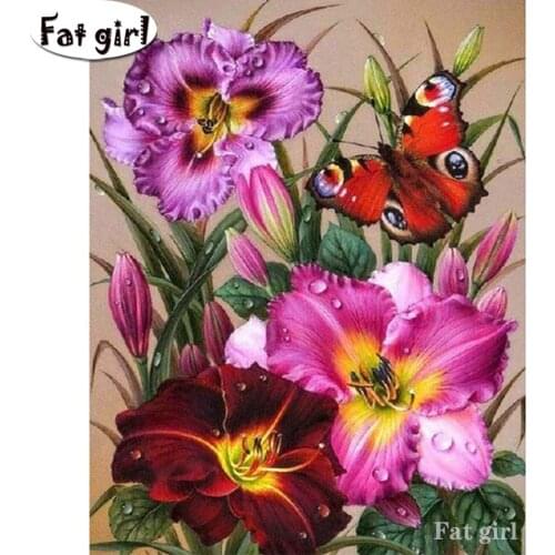 Full Square/Round Drill Flowers Vase Diamond Painting Cross Stitch Kit Embroidery Mosaic Rose Art Picture Home Decor Gift