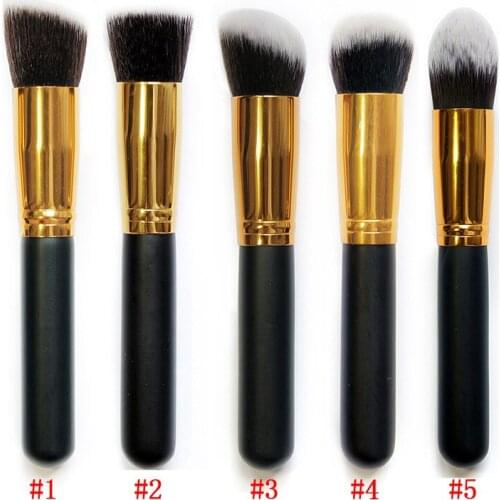 Pro Face Makeup Cosmetic Brush Set Nose Concealer Eyeshadow Brushes Gold Black Flat Head Brush Foundation Brush 5 Style -27