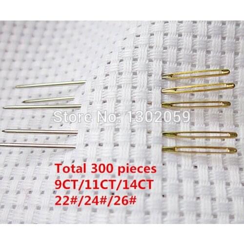 Factory Sale High Quality 300 Pcs/lot 9CT 11CT 14CT 22# 24# 26# Cross Stitch Embroidery Needle Tool Accessory