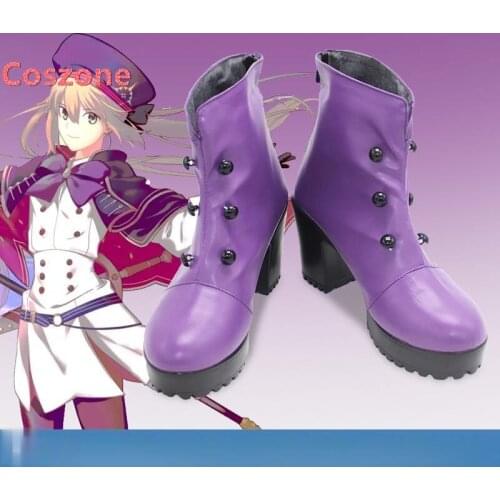 Fate Grand Order Saber Altria Pendragon Purple Cosplay Shoes Boots Halloween Carnival Cosplay Costume Accessories