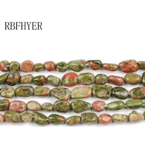 Unakite Irregular Gravel Natural Stone Charm spacers beads for Handmade Jewelry Earrings making DIY bracelet Necklace Wholesale