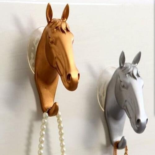 Vintage Decorative Wall Hook For Hanging Clothes Cute Unicorn Horse Shape Plastic Resin Wall Jewelry Keys Holders Hangers Tools