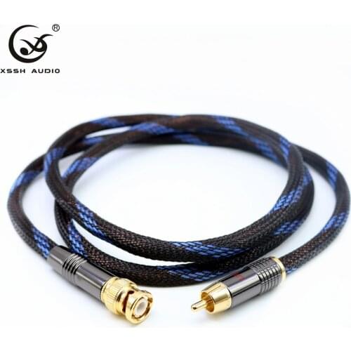 Xssh BNC Male to RCA Male Jack Coaxial Digital Cable AES EBU Interconnect Cable with Gold plated BNC Plug