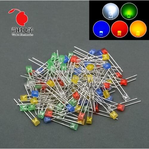 100pcs Square LED 2*3*4 White Red Blue Green Yellow Orange 2X3X4 light-emitting diode