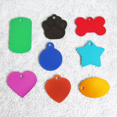 1000pcs/lot Blank Aluminum Pet Dog ID Tags Cat Tags Shipping by DHL/UPS Mix Colors Available