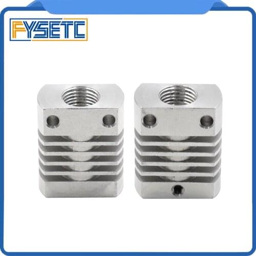 2PCS MK10 V6 Heat Sink Radiator Fit 22mm Cooling Fan Silver Aluminum Fins With Size 27x22x12mm Hot For 3D Printer Parts