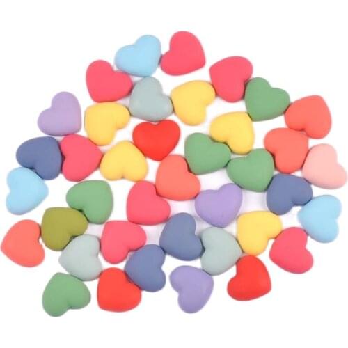 22mm 30pcs Mixed color Flat Back Planar heart Resin beads Scrapbook Craft DIY phone decor Headwear accessories No Hole cp3147-2
