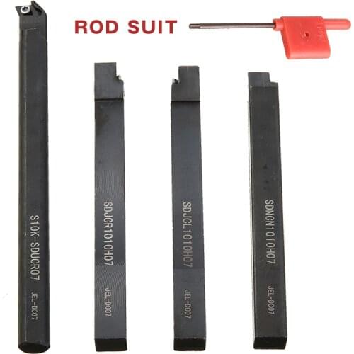 4pcs 10mm Shank S10K-SDUCR07/SDJCR1010H07/SDJCL1010H07/SDNCN1010H07 Boring Bar + 4pcs L Wrenches For Lathe Turning Tool