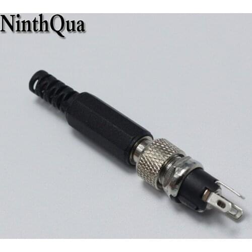 5set Copper Lockable 5.5mm x 2.1mm 5.5mm x 2.5mm DC Power Plug + Socket 5.5mm*2.1 5.5mm*2.5mm Male Female Panel Mount Connectors