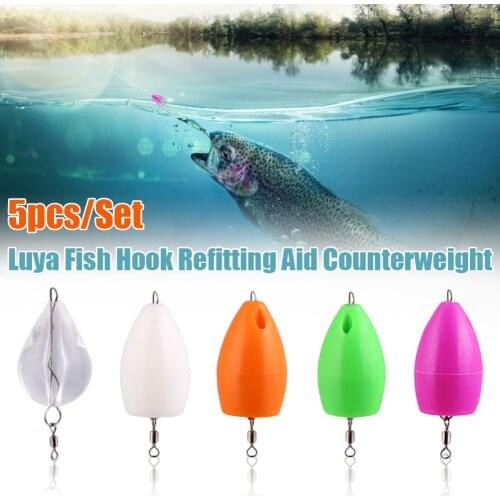 5pcs/Set Luya Modified Thrower Pin 8-Shaped Ring Luya Remote Projection Floating and Auxiliary Device Luya Counterweight 3.5g