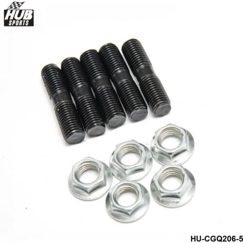 5 x Turbo Stud & Lock Nut Kit M10x1.25 For EVO DSM TD05H SUBARU STI VF34 L:40 mm HU-CGQ206