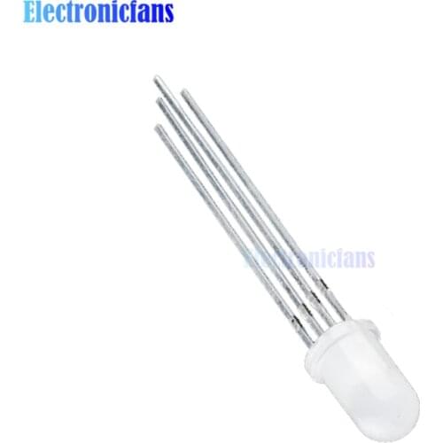 50Pcs Red Green Blue Diffused 5mm 4pin RGB Common Cathode LED