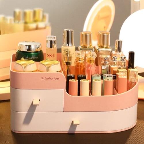 Large Cosmetics Storage Box with Drawer Dressing Table Lipstick Jewelry Rack Skin Care Products Skin Care Tool Finishing Box