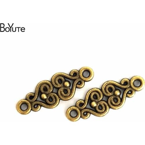 BoYuTe (100 Pieces/Lot) 25*8.4*1.7MM Vintage Diy Accessories Parts Material Wholesale Antique Bronze Connectors for Jewelry