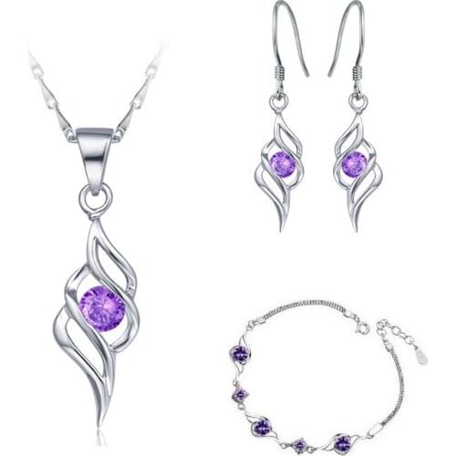 Pendant necklace Earrings ring 925 Sterling made of Austria Crystal Star Jewelry lines Luxury Girls