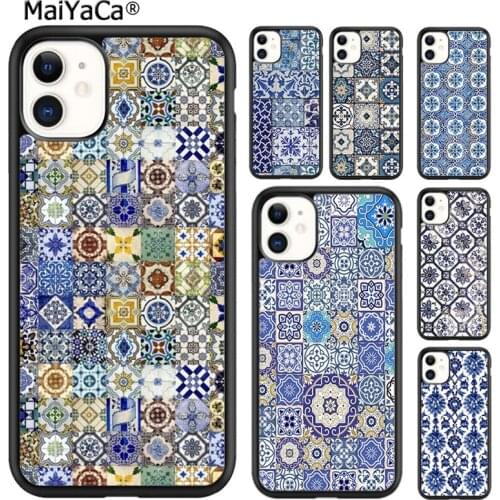 MaiYaCa Moroccan Tiles Pattern Phone Case Cover For iPhone SE 6 6s 7 8 plus X XR XS 11 12 pro max Samsung Galaxy S8 S9 S10 shell