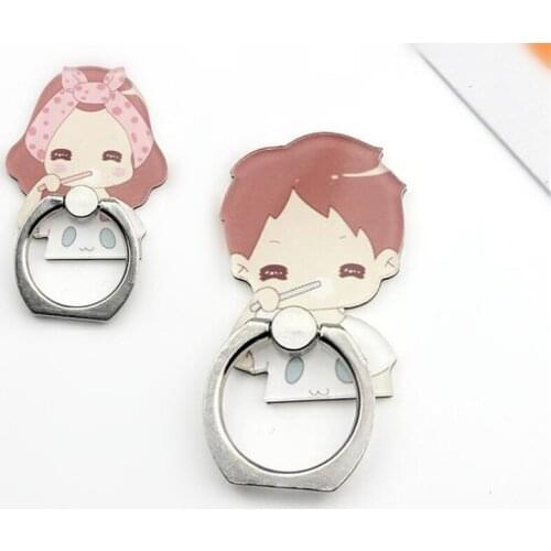 360 Degree Finger Ring Smartphone Brushing Lovers Stand Holder Mobile Phone Holder Stand For iPhone Xiaomi Huawei All Phone