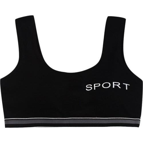 Kids Girls Training Bra For Teen Sponge Push Up Bra Vest Children Teenage Cotton Blended Bra Underwear Sport Letter 85cm-95cm