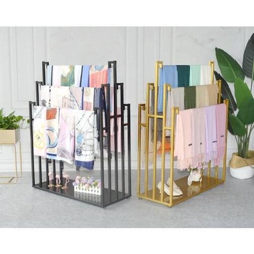Double-sided scarf rack hanging silk scarf display rack floorstyle clothing store pants shawl cloth rack display in the island r