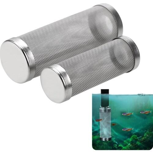 Fish Tank Filter Stainless Steel Shrimp Net Special Shrimp Cylinder Filter Inflow Inlet Protect S/L Size Aquarium Accessories
