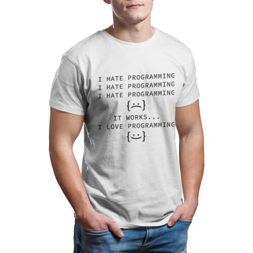 I Hate Programming T-Shirt wholesale Clothes Couples Matching Punk Anime Sleeve Streetwear Men Clothing 12965