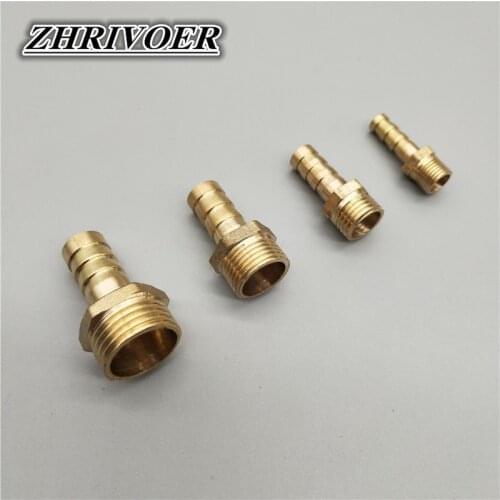 Hose Barb Tail 6/8/10/12/14/16/19/25MM Brass Pipe Fitting 1/8" 1/4" 3/8" 1/2" 1" BSP Male Connector Joint Copper Coupler Adapter