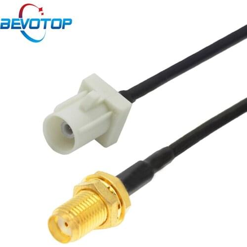 15cm 50cm 1M 5M 7M White Fakra B Male to SMA Female Jack RG174 RF Coaxial Cable Radio Antenna Extension Cord RF Adapter Pigtail