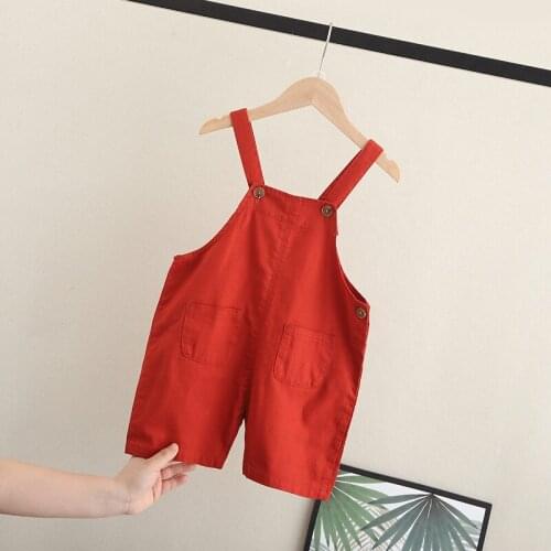 2020 Summer Toddler Baby Overalls Casual Pocket Overalls for Girls 2 3 4 5 6 Years Fashion Kids Children Boys Jumpsuit Shorts