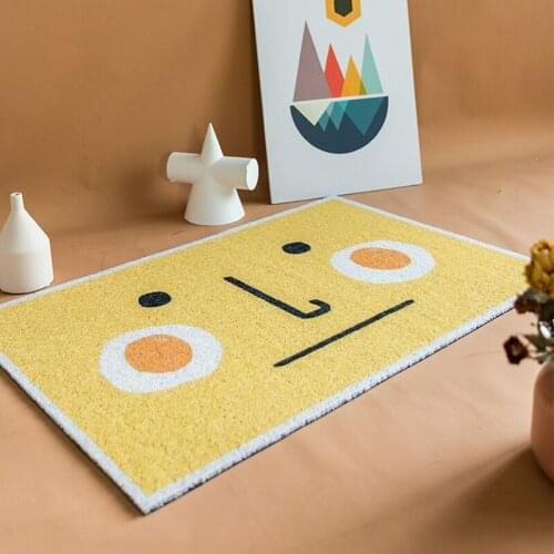 Creative Fried Egg Home Door Mat Living Room Kitchen Hallway Mat Carpet PVC Anti-slip Dustproof Custom Entrance Door Mat Carpet