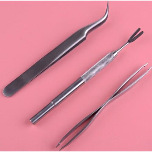 LETAOSK 3PCS Silver Stainless Steel Pet Dog Treament Fleas Lice Fork Tweezers Clip Tick Remover Tool Accessories