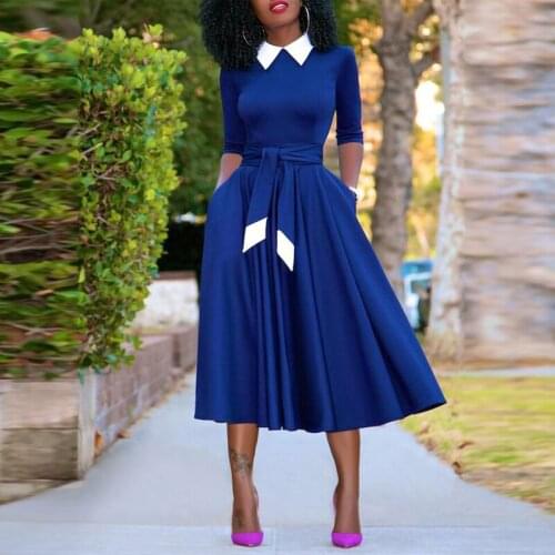 Summer Womens Dress Elegant Lace Up Waisted Party Dresses Summer Office Lady Dress Midi Dresses Evening Dress Party Dresses