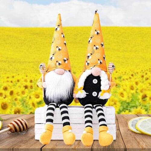 World Bee Day Gnome Doll Cute Mini Dwarf Plush Doll Cartoon Faceless Doll Stuffed Toy Baby Kids Toys Holiday Decoration Gifts