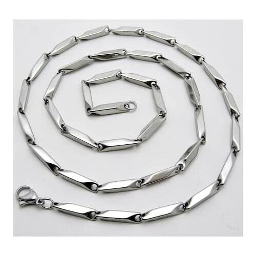 Mens Steel Necklace Cube Triangle Pattern Chain
