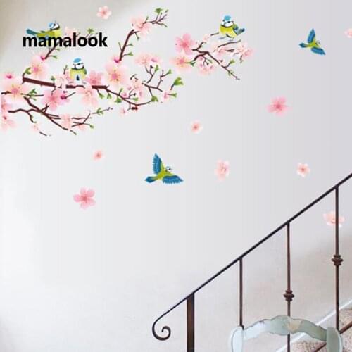 Sakura Wall Stickers Kids Rooms Bedroom Living Room DIY Art PVC Beautiful Flower Tree Removable Wallpaper home decor New