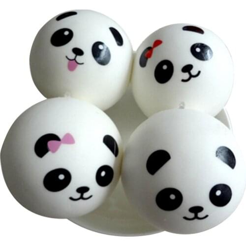 New 10cm Kawaii Jumbo Soft Panda Buns Bread Bag Cell Phone Strap Cute Animal Panda Charm Random Pattern