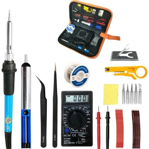 Digital Display Portable 60W Electric Solder Iron Adjustable Temperature Rework Station Heat Pencil Welding Repair Tools Kit Sol