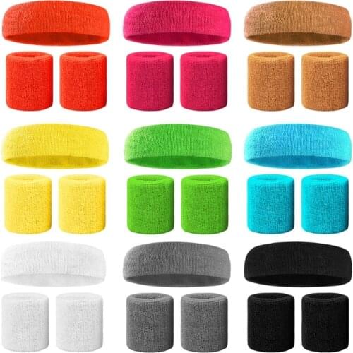 Sports Headbands and Wristbands Women Men Gym Workout Fitness Yoga Sweatbands Sweat Out of Your Eyes & Wrists