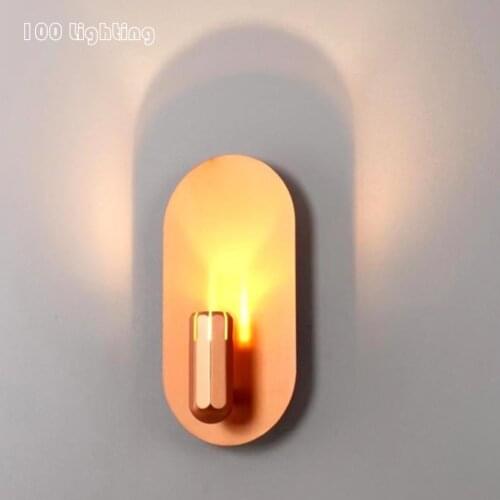 Nordic Rose Gold LED Wall Lamp Hotel Room Aisle Bedside Foyer Wall Sconce Atmosphere Lighting Fixtures Warm Lights Minimalist