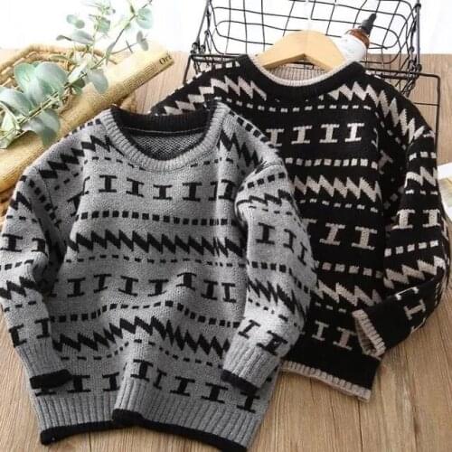 Childrens sweater Winter New Clothing Round Collar Sweater Boys Knitwear Fashion Kids Clothes Tops